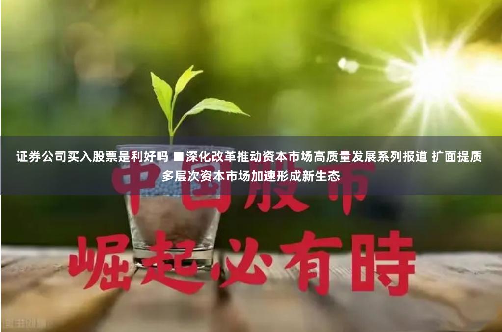 证券公司买入股票是利好吗 ■深化改革推动资本市场高质量发展系列报道 扩面提质 多层次资本市场加速形成新生态